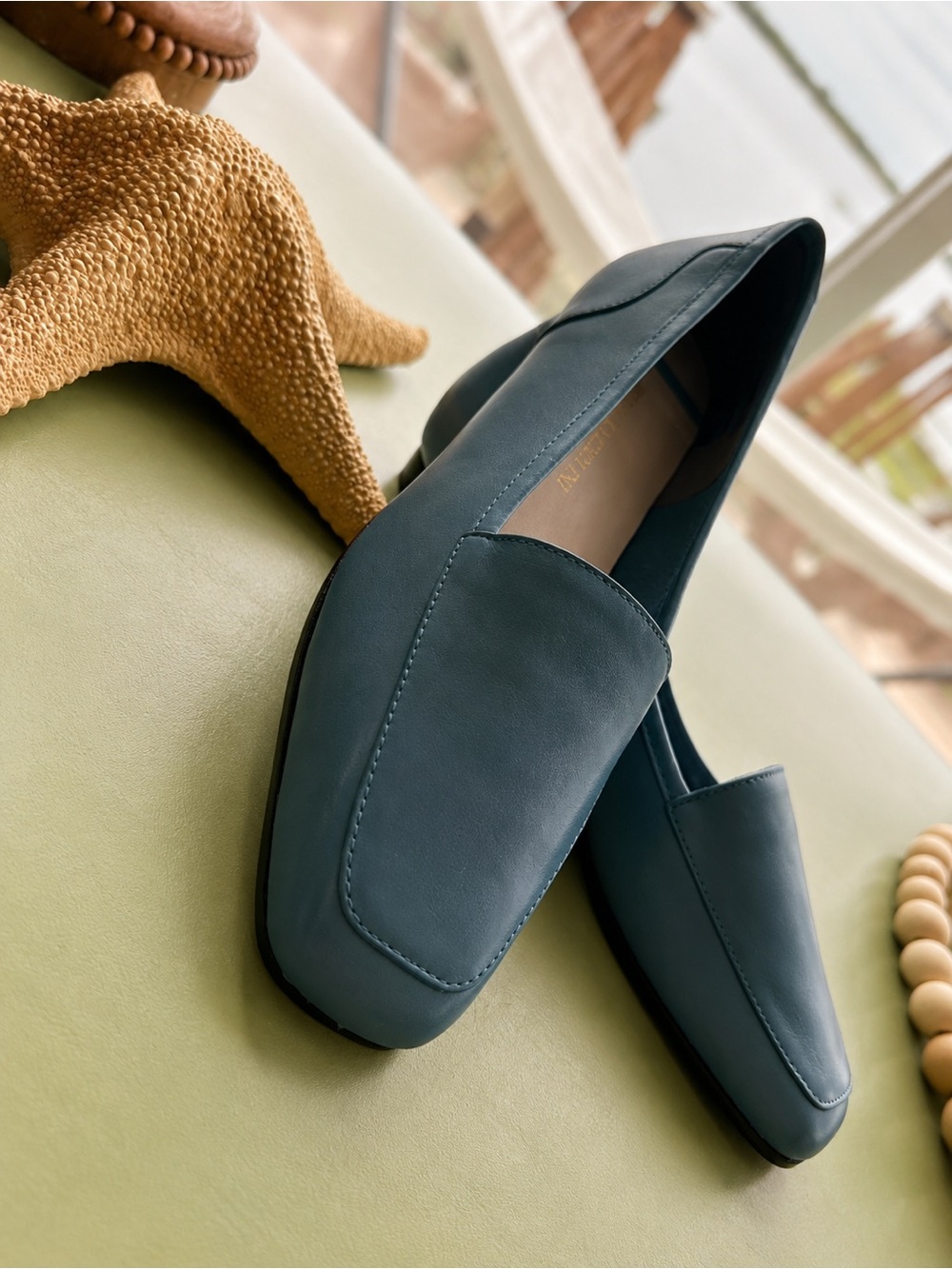 Enzo Angiolini Leather Flats – teal Blue – Size 6.5M made in Brazil 🇧🇷